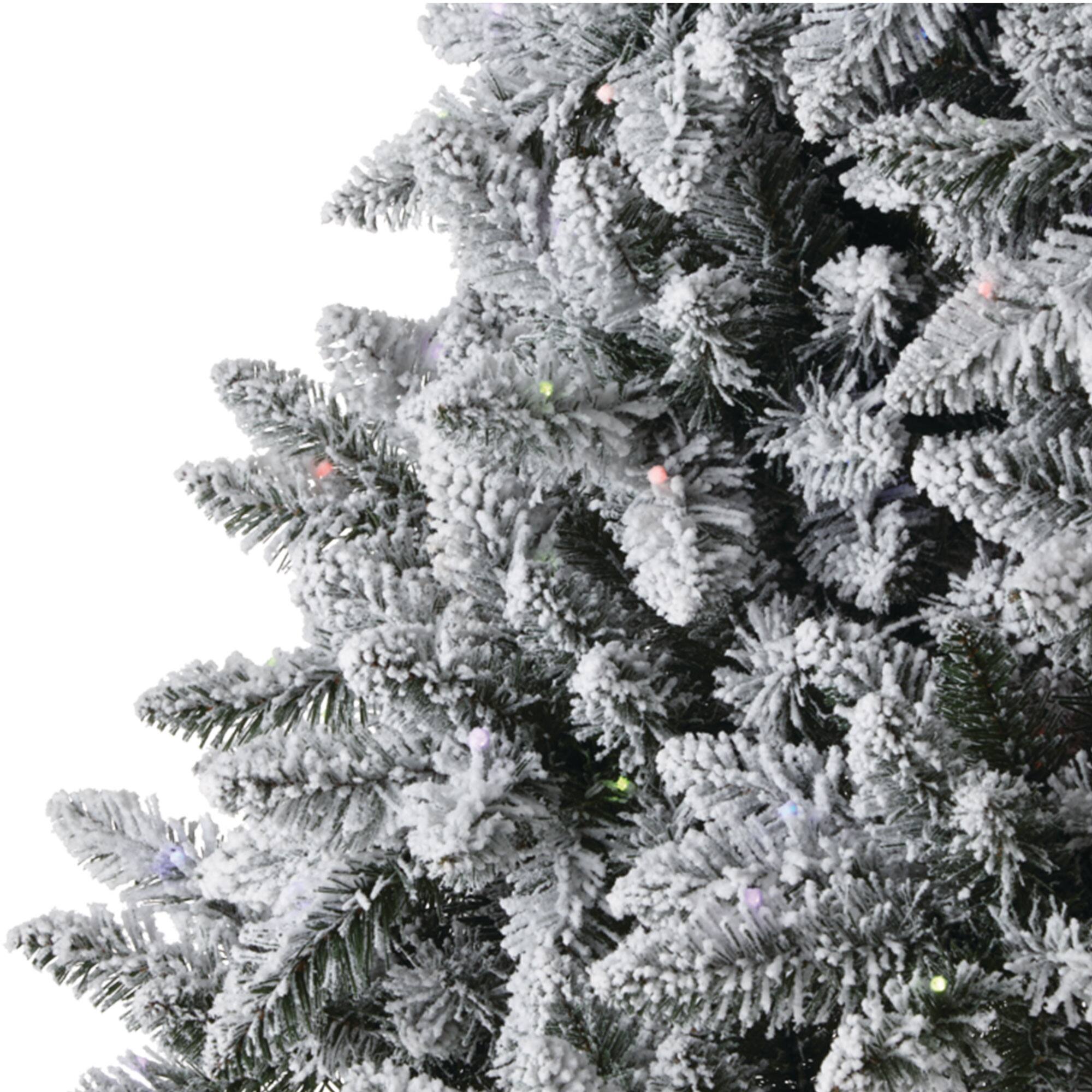 Alt View 5. NOMA - NOMA Cypress 7 ft White Multi-Color LED Pre-Lit Flocked Artificial Christmas Tree - Multicolor.