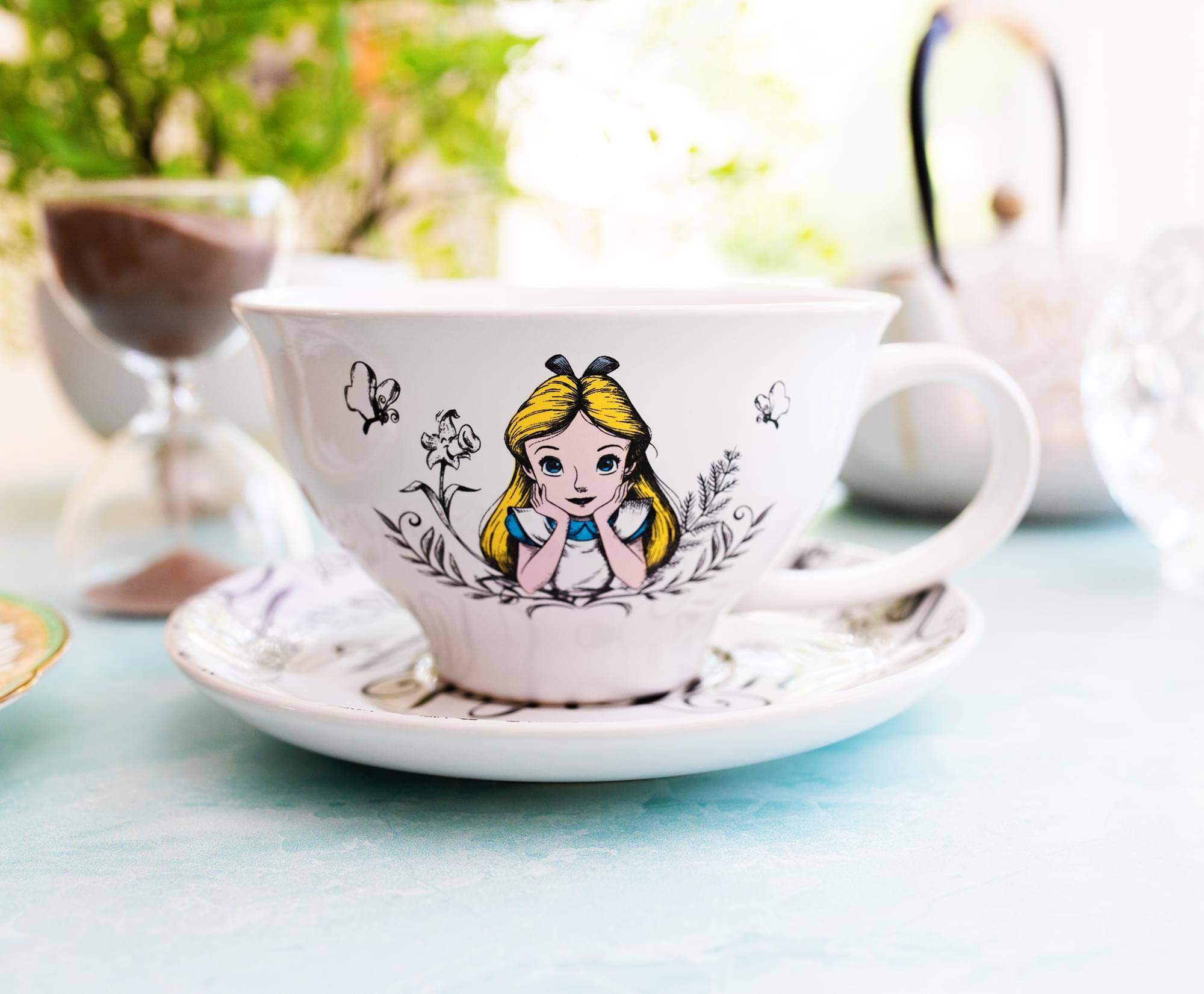Alt View 10. Disney - Disney Alice In Wonderland "World of My Own" Ceramic Teacup and Saucer Set - White.