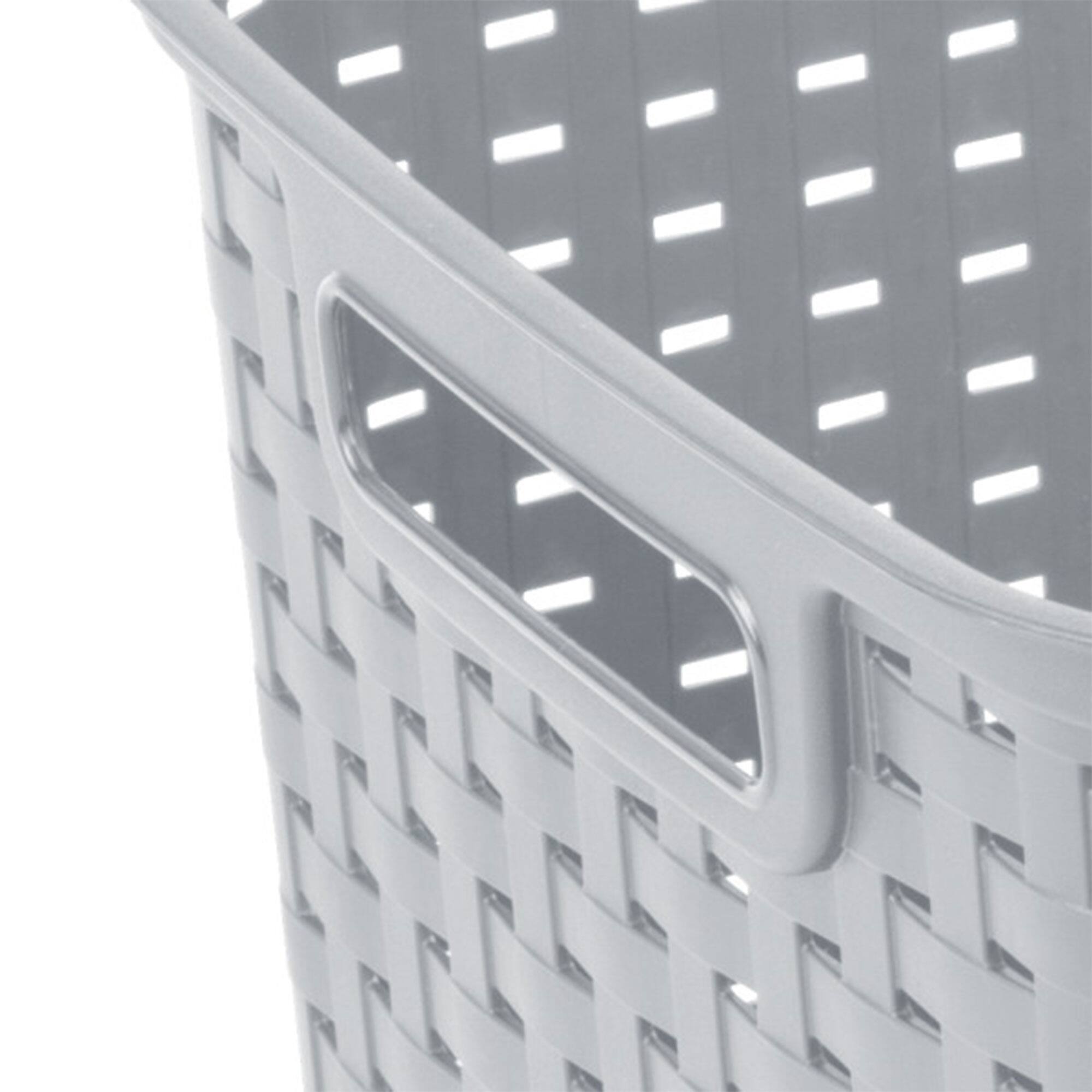 Alt View 4. Sterilite - Sterilite Tall Wicker Weave Plastic Laundry Hamper Storage Basket, Gray (6 Pack) - Gray.
