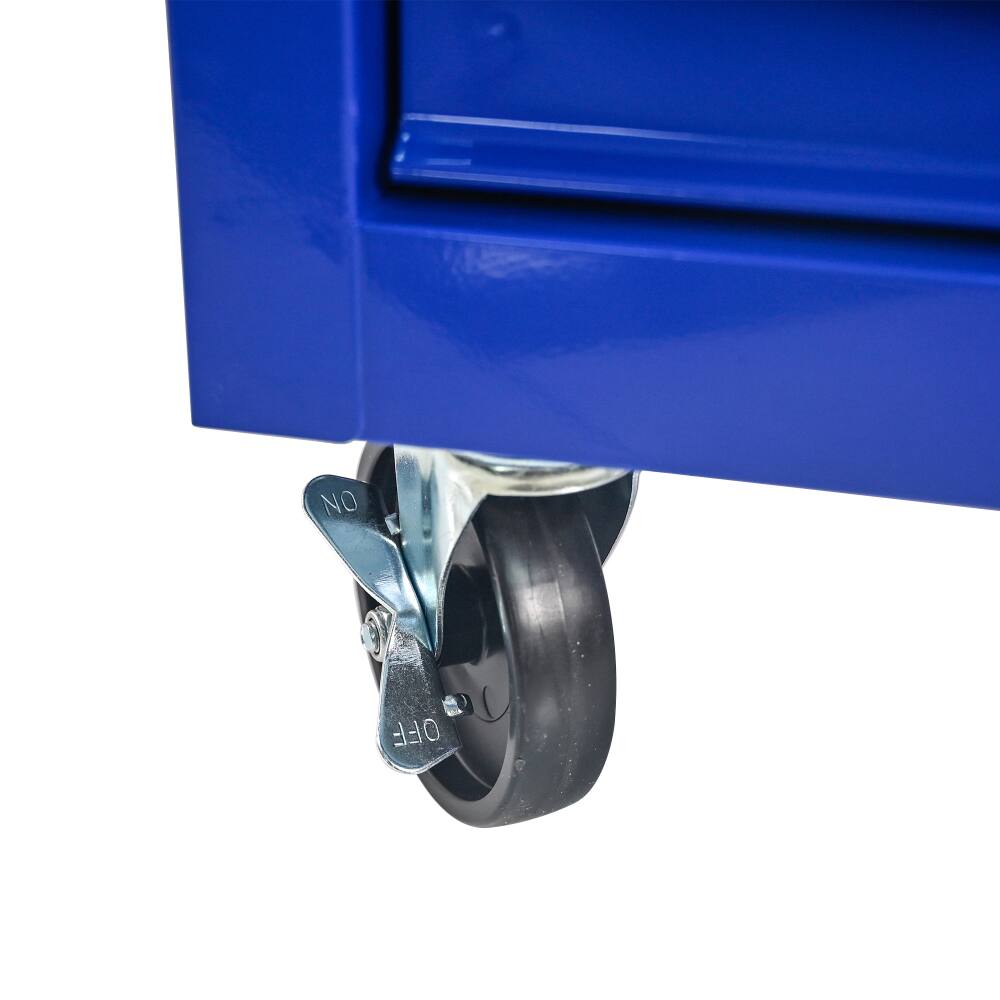 Alt View 9. JUJABU - 20" Rolling Metal 7 Drawers Tool Cabinet with Ball Bearing Drawer Slides-BLUE - Blue.