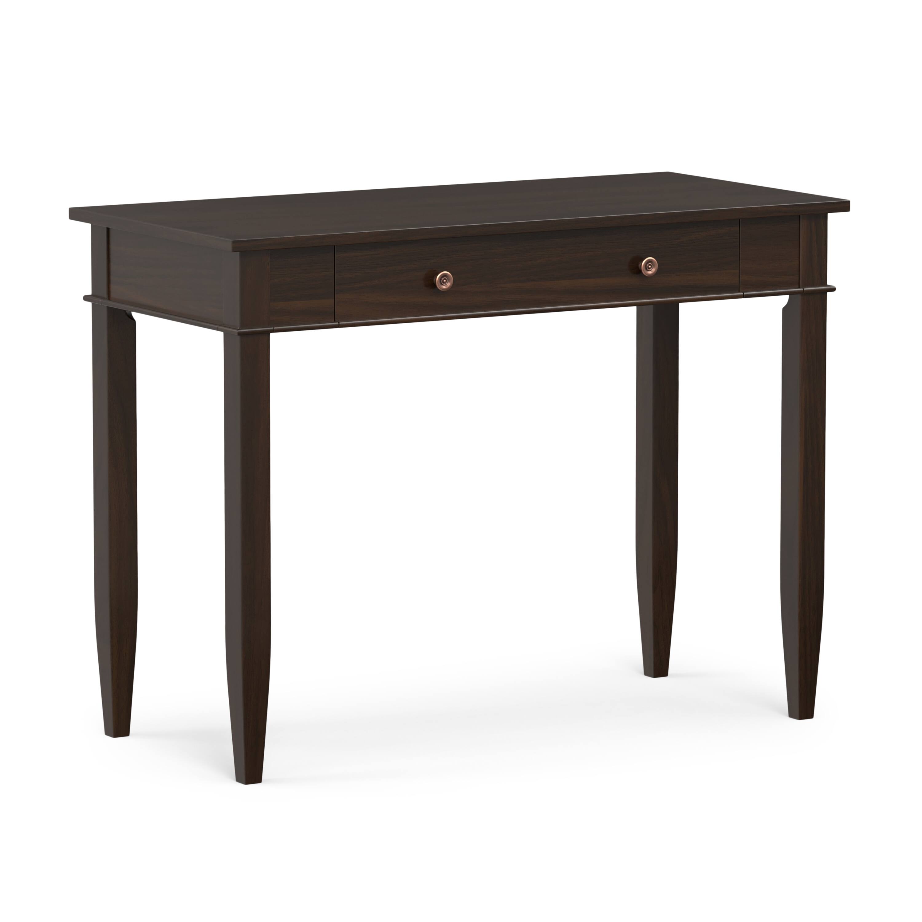 Front. Simpli Home - Lowry 72 inch Wide Solid Wood Large Desk in Oak - Oak.