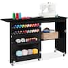 Front. Best Choice Products - Best Choice Products Sewing Machine Table & Desk w/ Craft Storage and Trays - Black - Black.