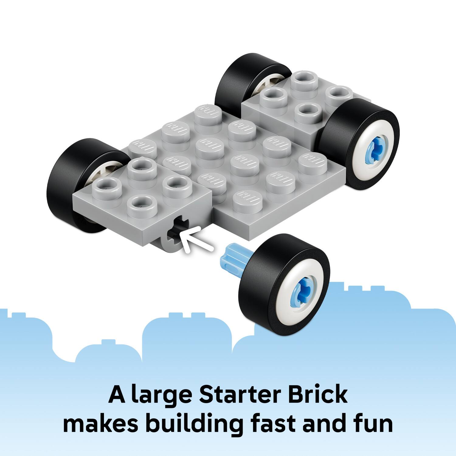 A large Starter Brick makes building fast and fun