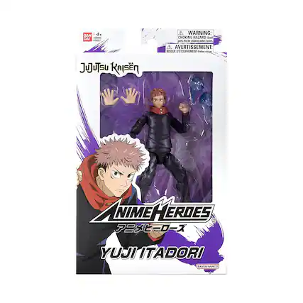 **BANDAI**
4+
#36881
**Jujustu Kaisen**
**Anime Heroes**
**YUJI ITADORI**
**WARNING: CHOKING HAZARD - Small parts. Not for children under 3 years.**
**AVERTISSEMENT: RISQUE D'ÉTOUFFEMENT - Petites pièces. Ne convient pas aux enfants de moins de 3 ans.**
**BANDAI NAMCO**