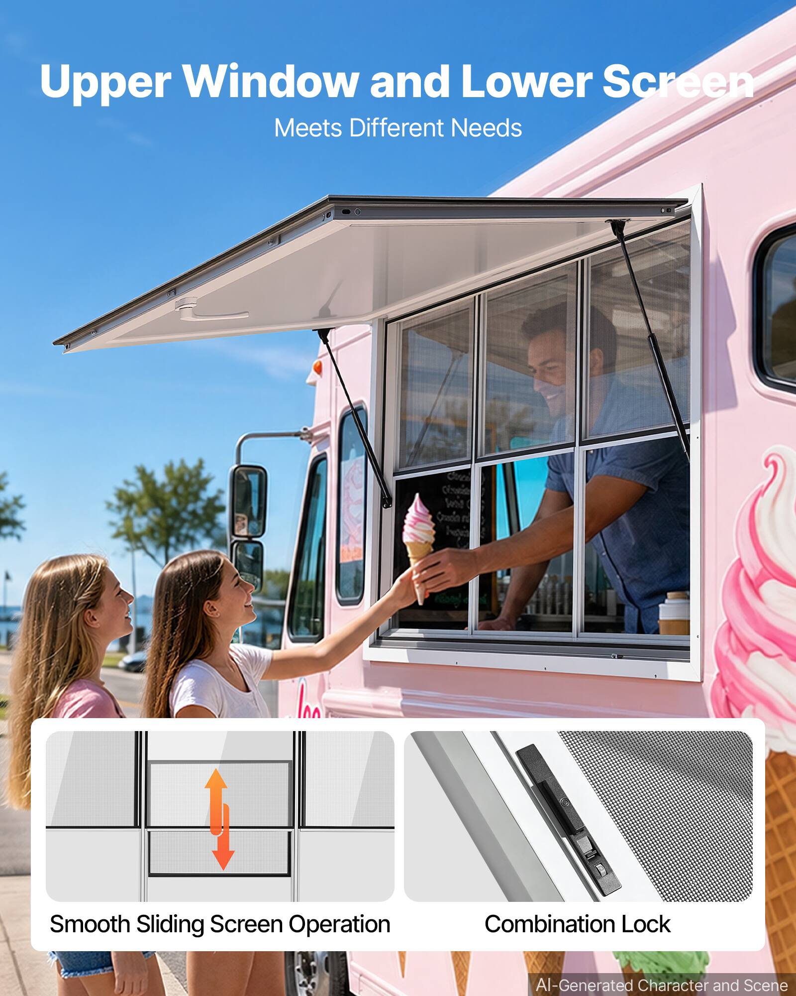 Upper Window and Lower Screen Meets Different Needs

Obvent will

Smooth Sliding Screen Operation

Combination Lock

AI-Generated Character and Scene