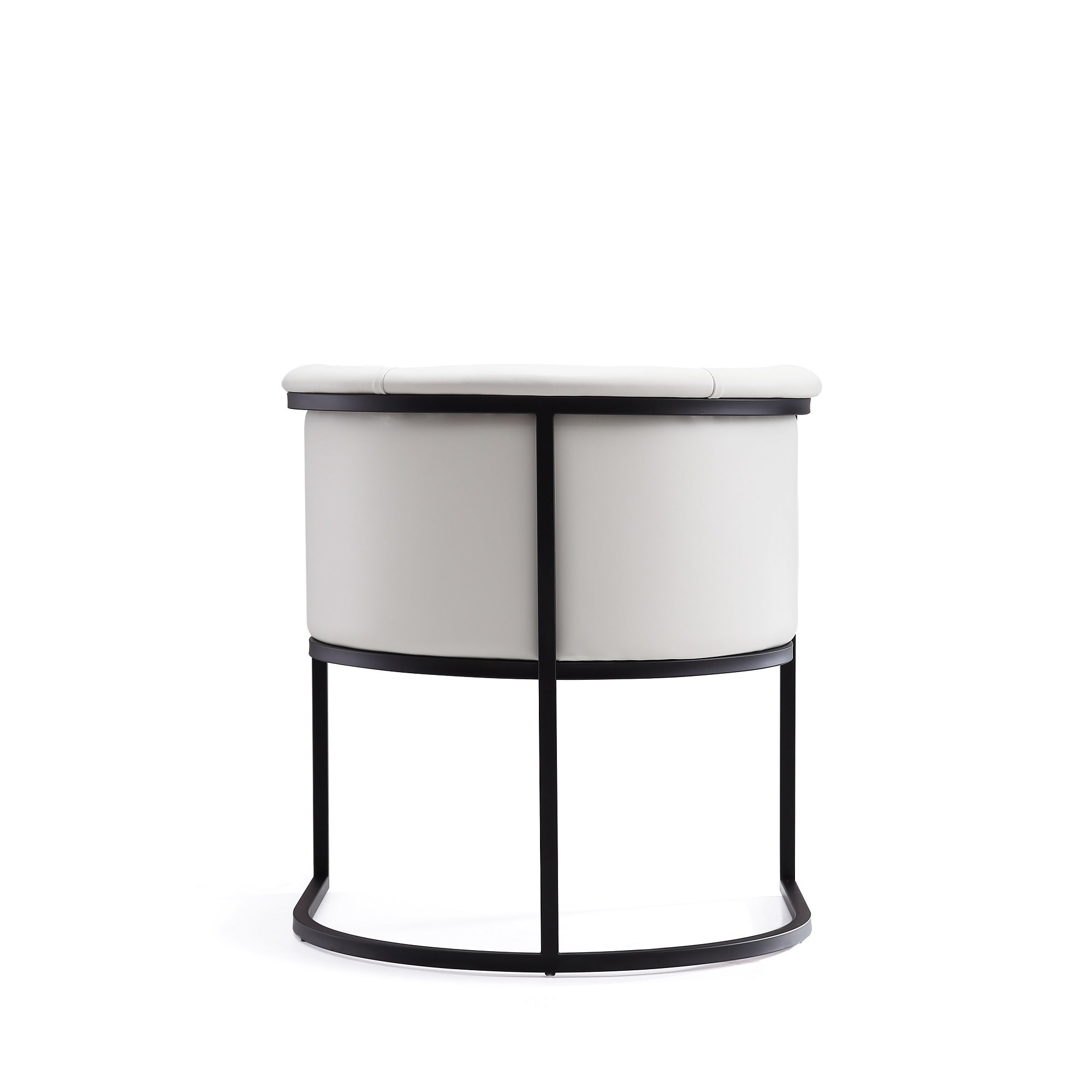 Alt View 3. Manhattan Comfort - Cosmopolitan Mid-Century Modern Metal Vegan Leather Dining Chair - Ivory.