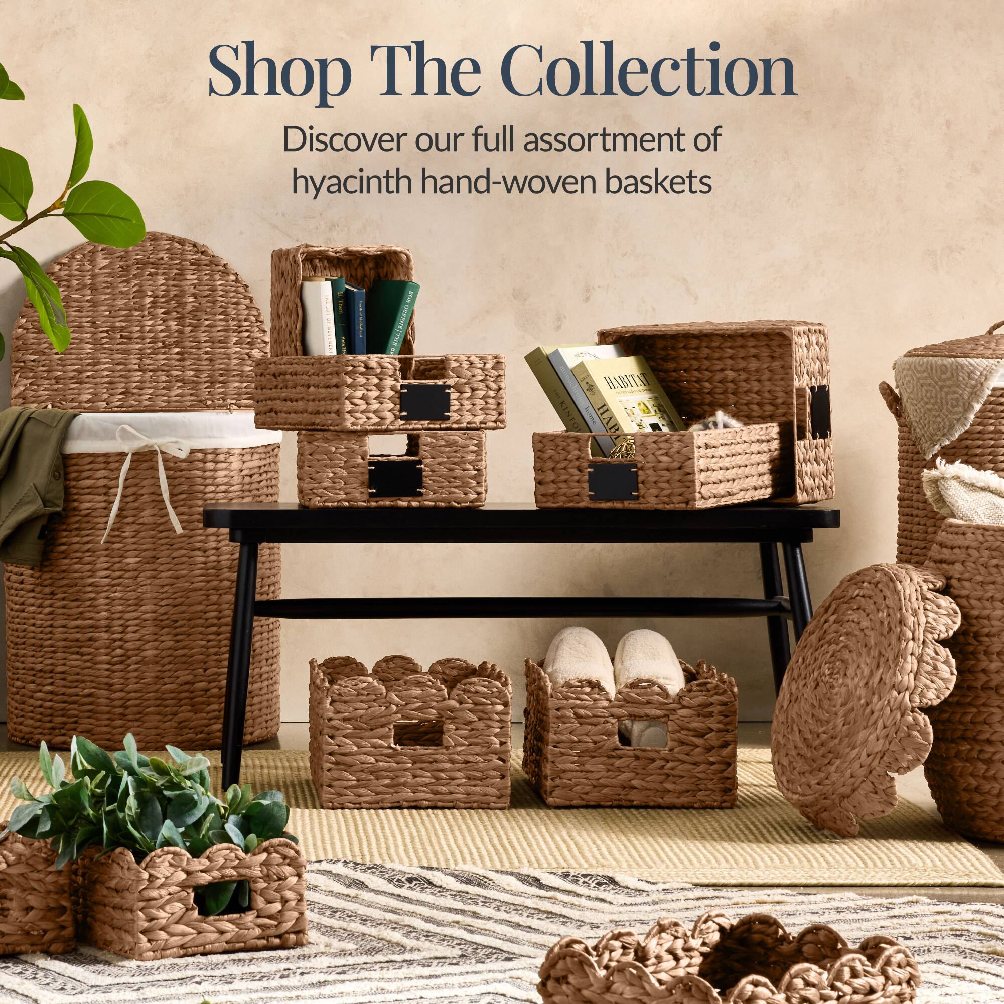 Shop The Collection  
Discover our full assortment of hyacinth hand-woven baskets