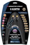 Front Zoom. Monster - Black Platinum Line 5' 4K Ultra HD In-Wall HDMI Cable - Black.