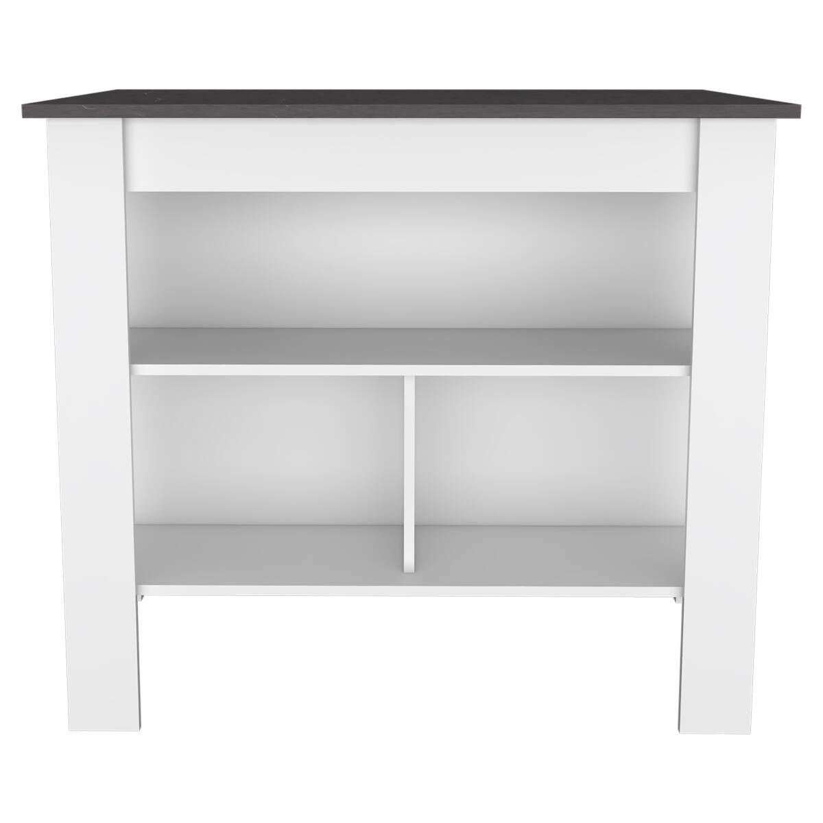Angle. Loheer - Loheer Modern Stationary Kitchen Island White and Onyx Finish - Multicolor.