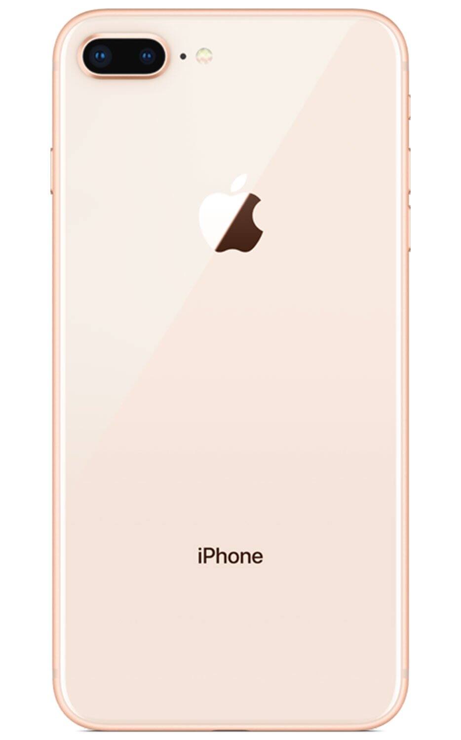 Back. Apple - iPhone 8 Plus A1864 (Fully Unlocked) 256GB w/ Pre-Installed Tempered Glass - Gold.