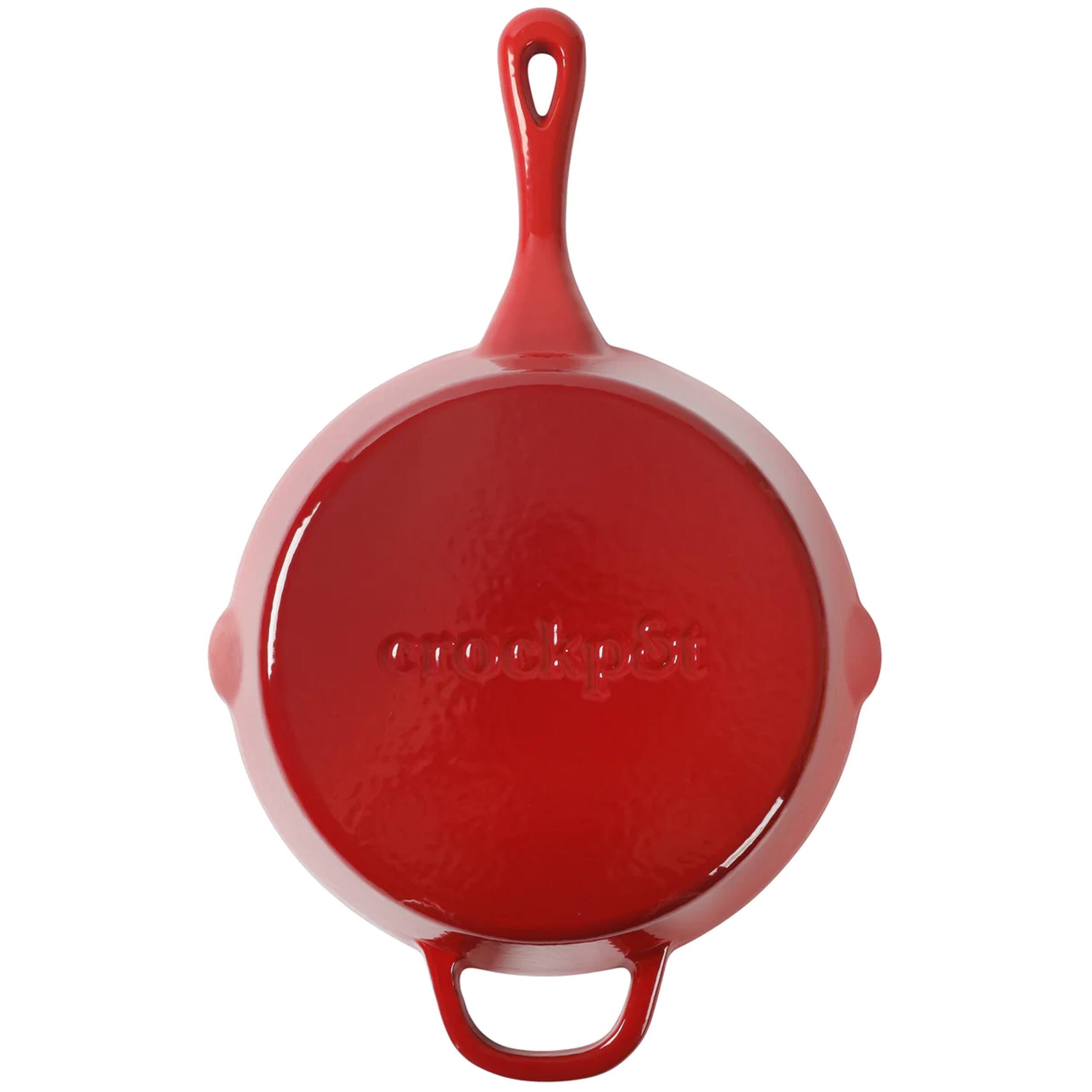Alt View 2. Crock-Pot - Crock-Pot Artisan 12 Inch Enameled Cast Iron Round Skillet in Gradient Red - Gradient Red.