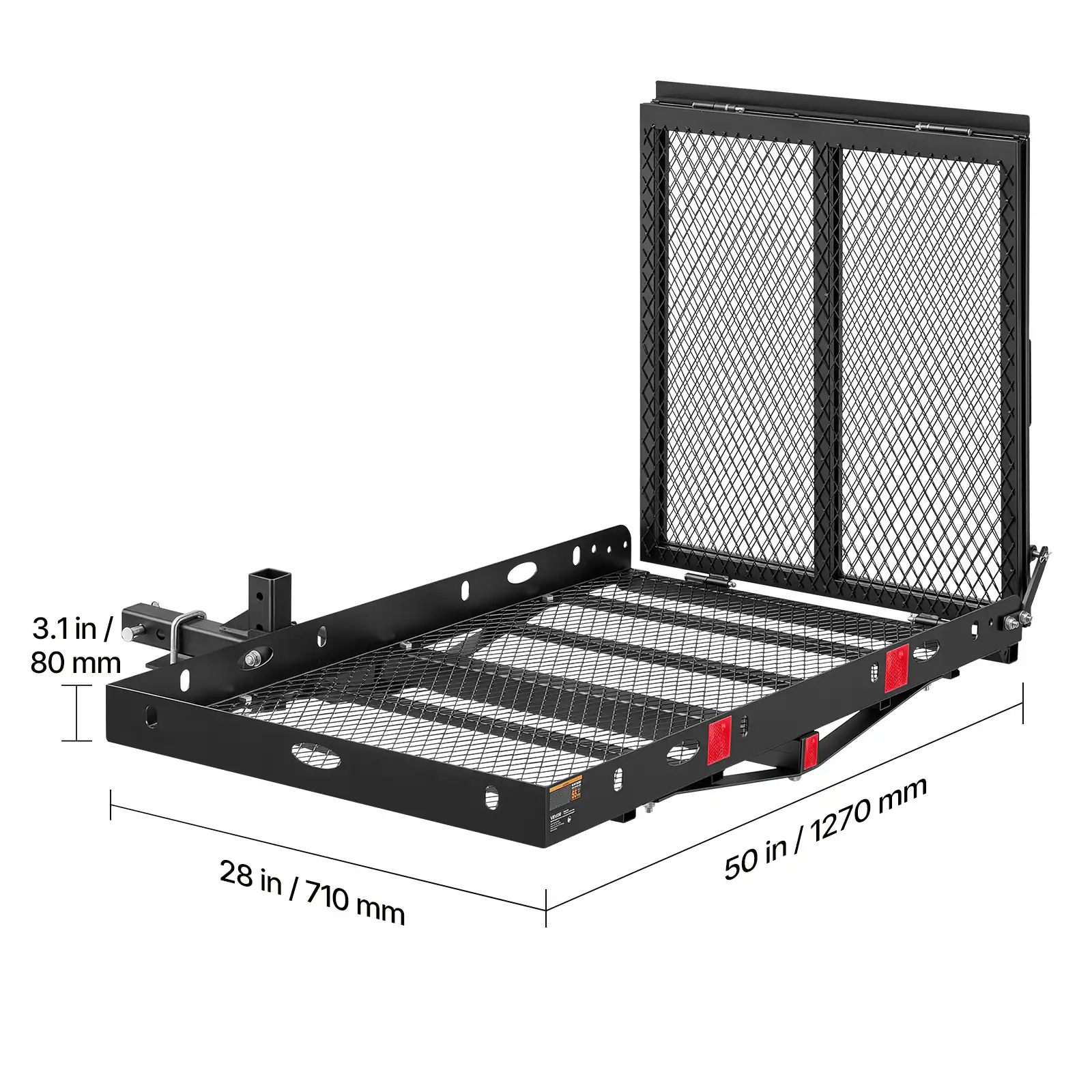 3.1 in / 80 mm  
28 in / 710 mm  
50 in / 1270 mm