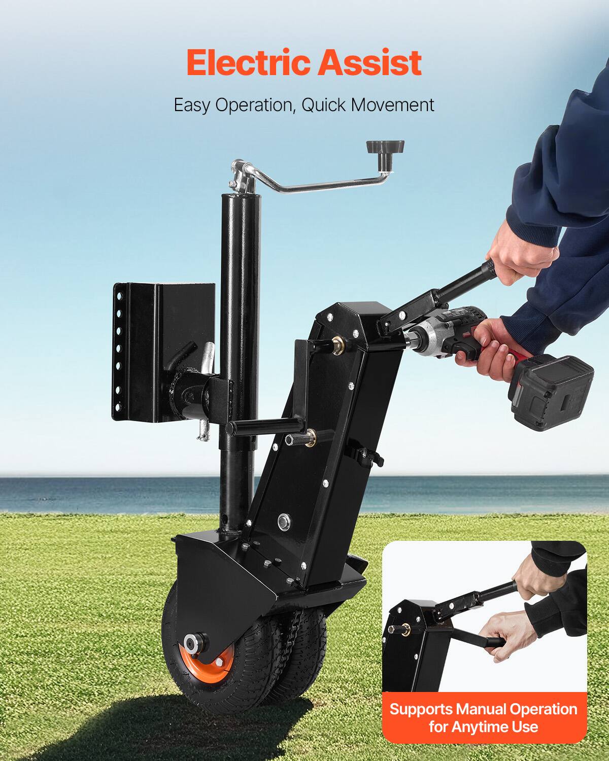 Electric Assist: Easy Operation, Quick Movement. Supports Manual Operation for Anytime Use.