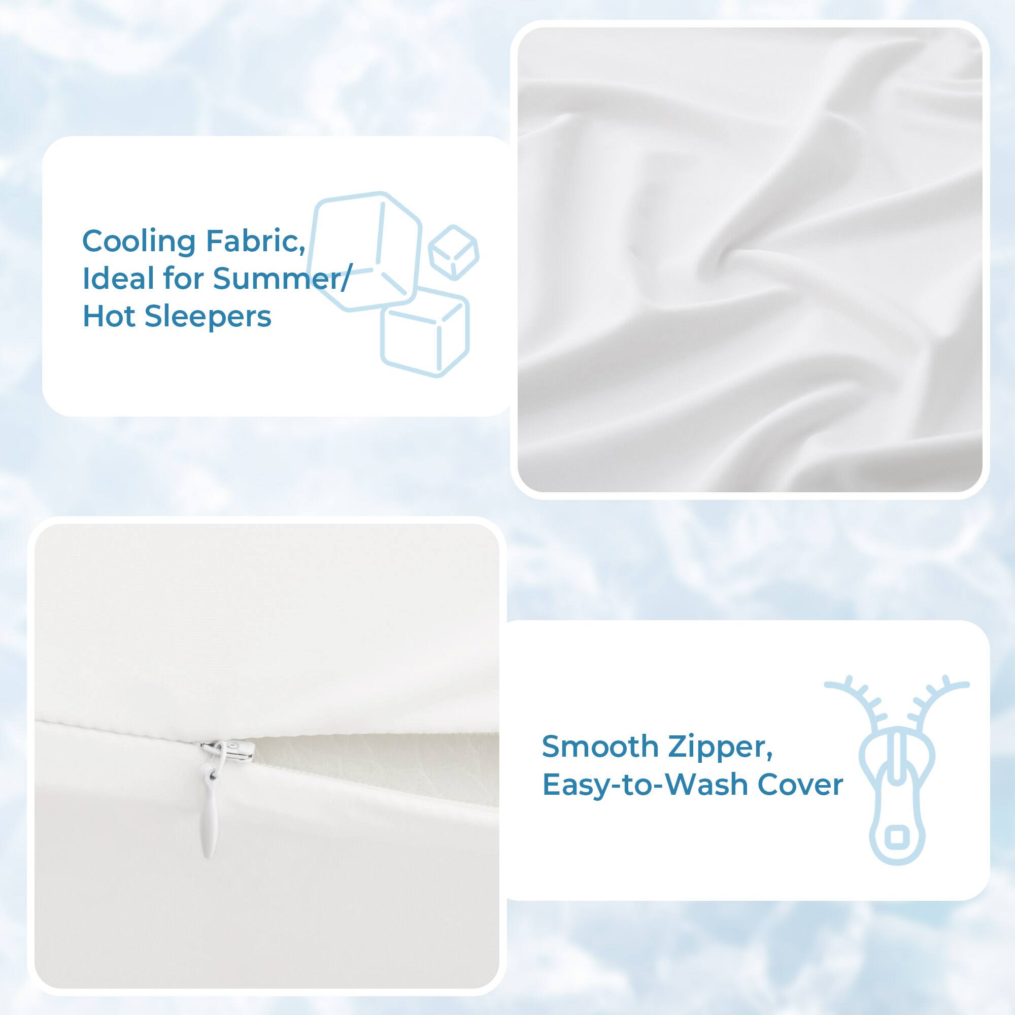 Cooling Fabric, Ideal for Summer/ Hot Sleepers

Smooth Zipper, Easy-to-Wash Cover