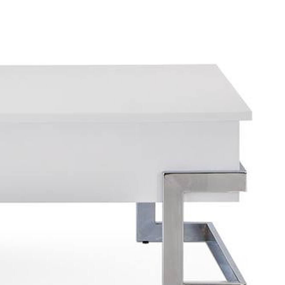 Alt View 1. Manhattan Lane - Wooden Coffee Table With Lift Top Storage Space - White.