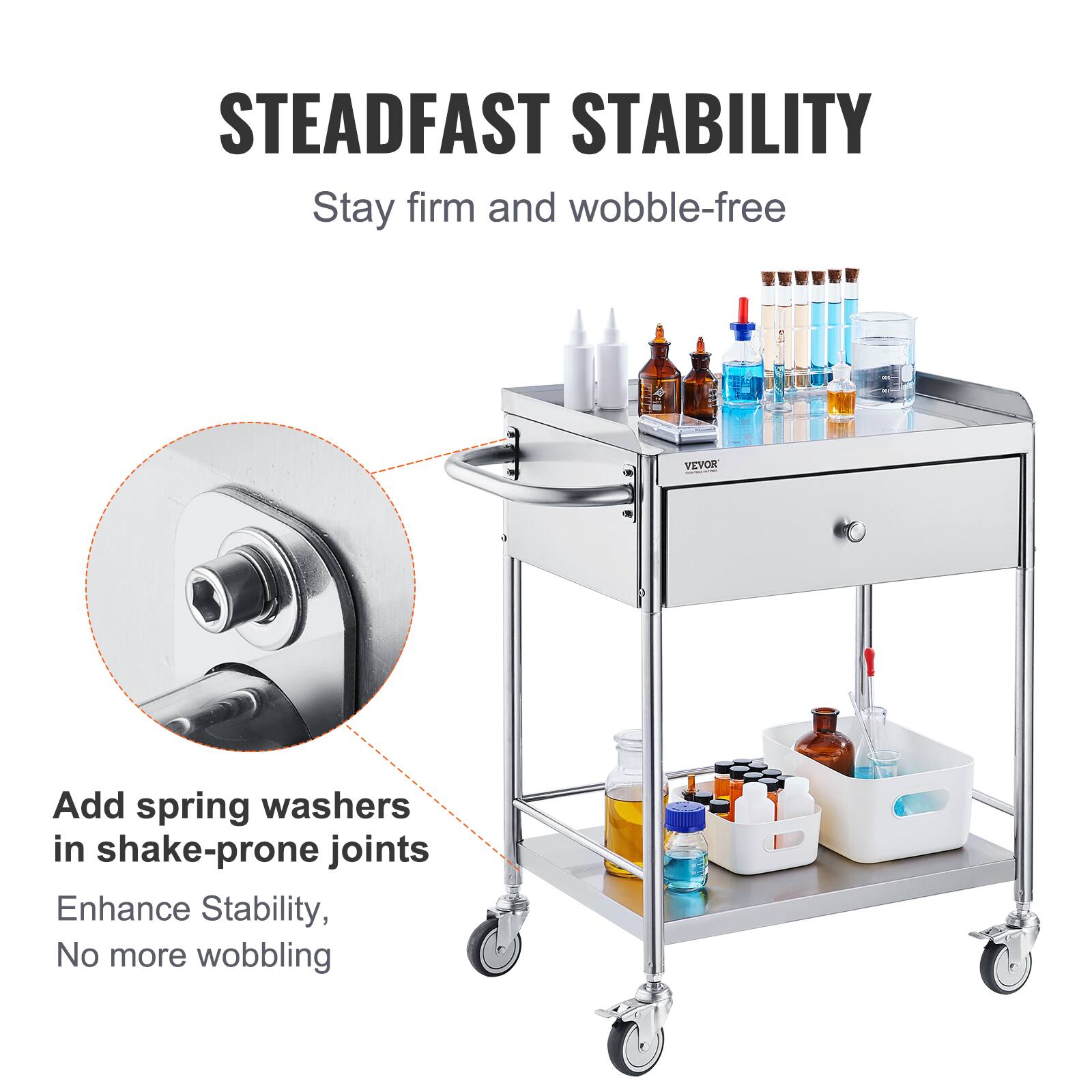 STEADFAST STABILITY
Stay firm and wobble-free
Add spring washers in shake-prone joints
Enhance Stability, No more wobbling