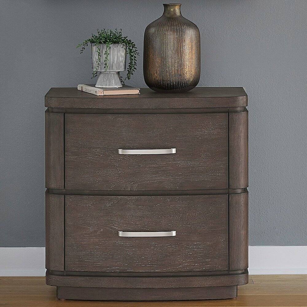 Alt View 6. Liberty Furniture Industries - Drawer Nightstand with Charging Station - A/C, USB, USB-C - Satin Espresso Oak - Satin Espresso.