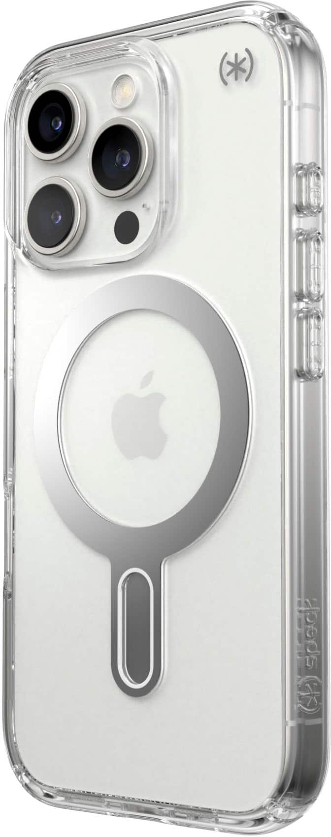 The image shows a white iPhone case with a clear back. The case is designed to protect the phone and showcase the Apple logo on the back. The case is made of clear plastic, allowing the user to see the phone's design and features. The Apple logo is prominently displayed on the case, making it a stylish and functional accessory for the iPhone.