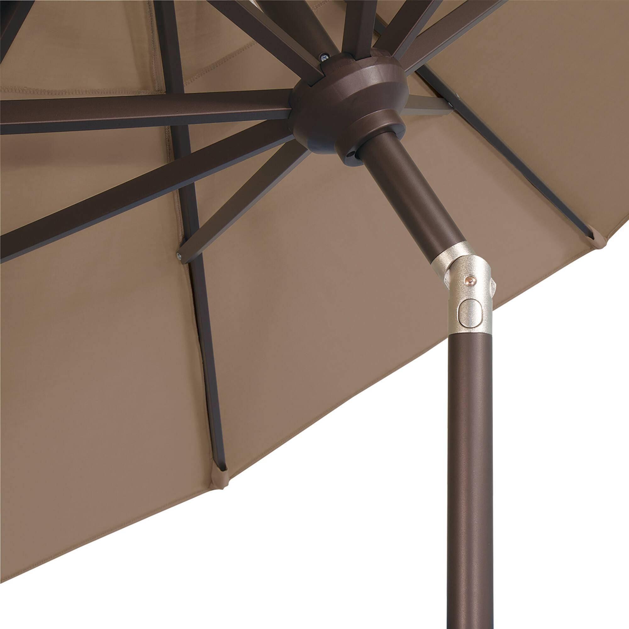Alt View 1. Mondawe - 11' Octagon Patio Umbrella Push Button Tilt Bronze Frame - Silver.