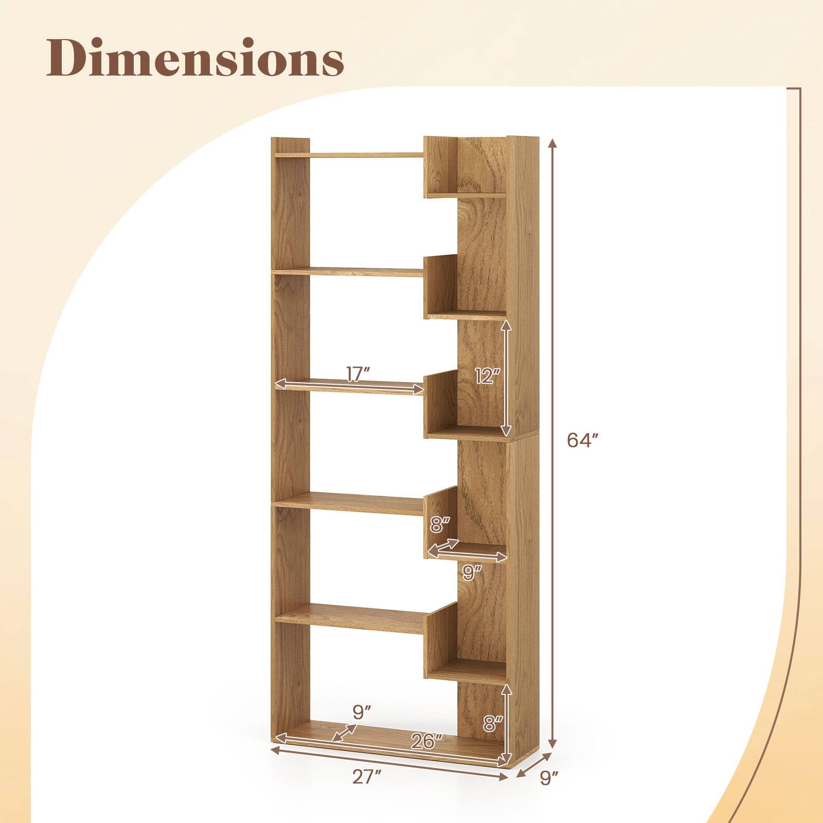 Dimensions: 17" x 12" x 64" x 8" x 9" x 9" x 26" x 4" x 8" x 27" x 9".