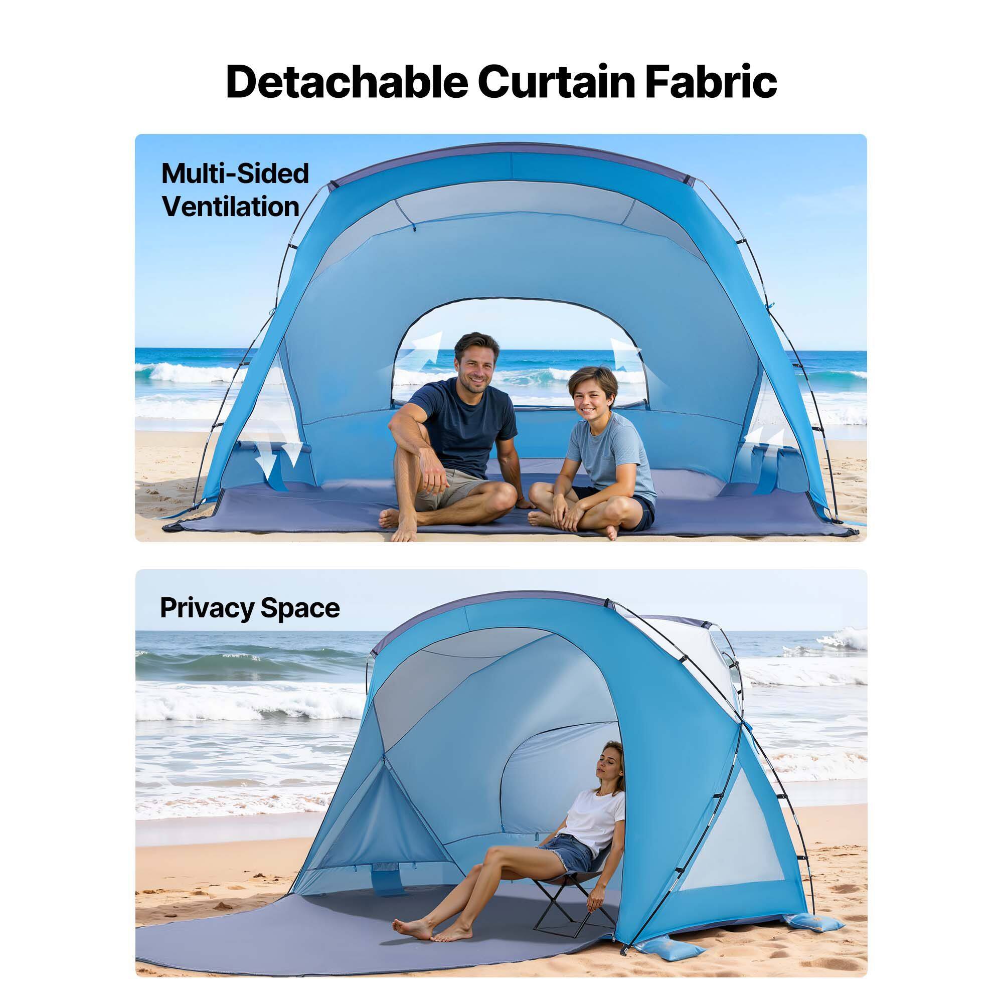 Detachable Curtain Fabric

Multi-Sided Ventilation

Privacy Space