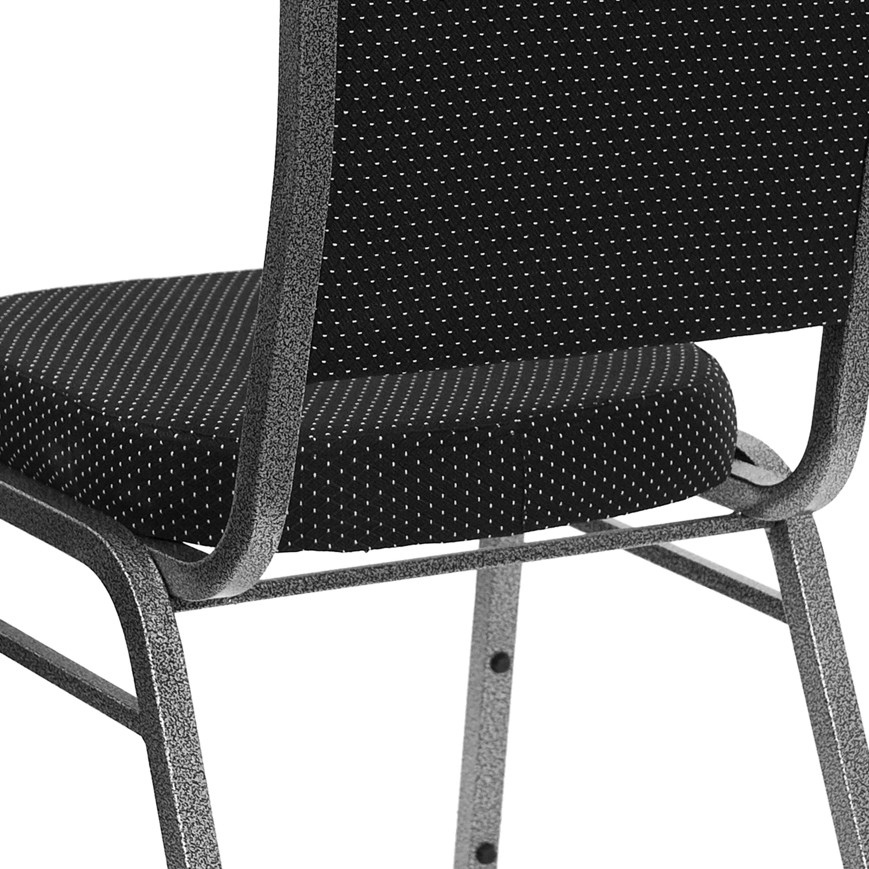 Alt View 9. Emma + Oliver - Crown Back Stacking Banquet Dining Chair - Black Dot Patterned Fabric/Silver Vein Frame.