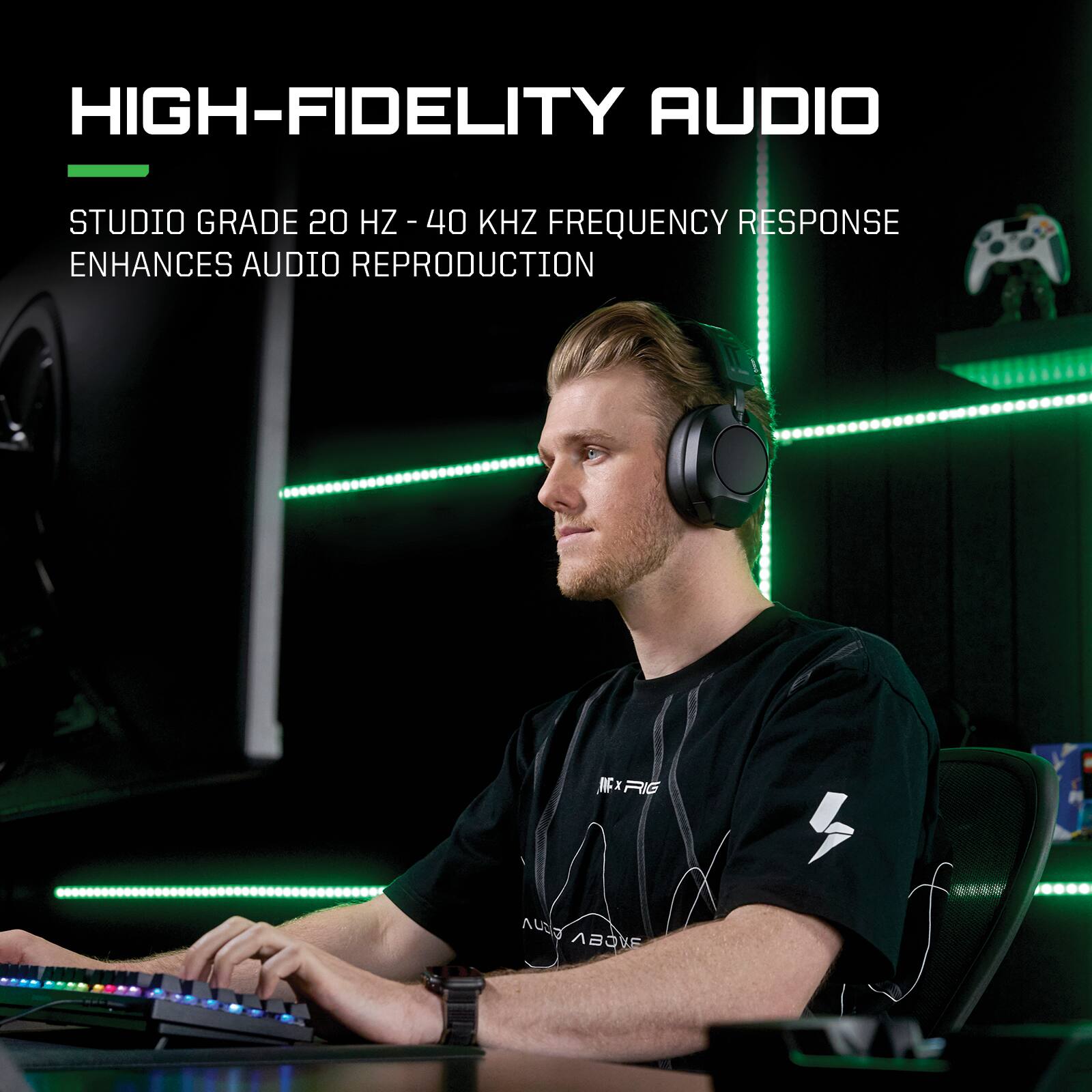 HIGH-FIDELITY AUDIO  
STUDIO GRADE 20 Hz - 40 kHz FREQUENCY RESPONSE ENHANCES AUDIO REPRODUCTION