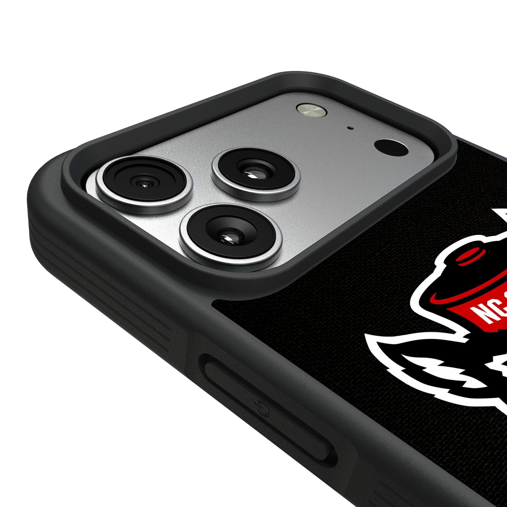 Alt View 2. Keyscaper - NC State Wolfpack iPhone Solid Design Bump Case - 13 mini - Black.