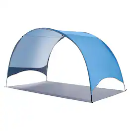Loheer - Beach Tent Sun Shelter 4 Person UPF 50 Portable Sun Shade Canopy with Ground Stakes - Blue