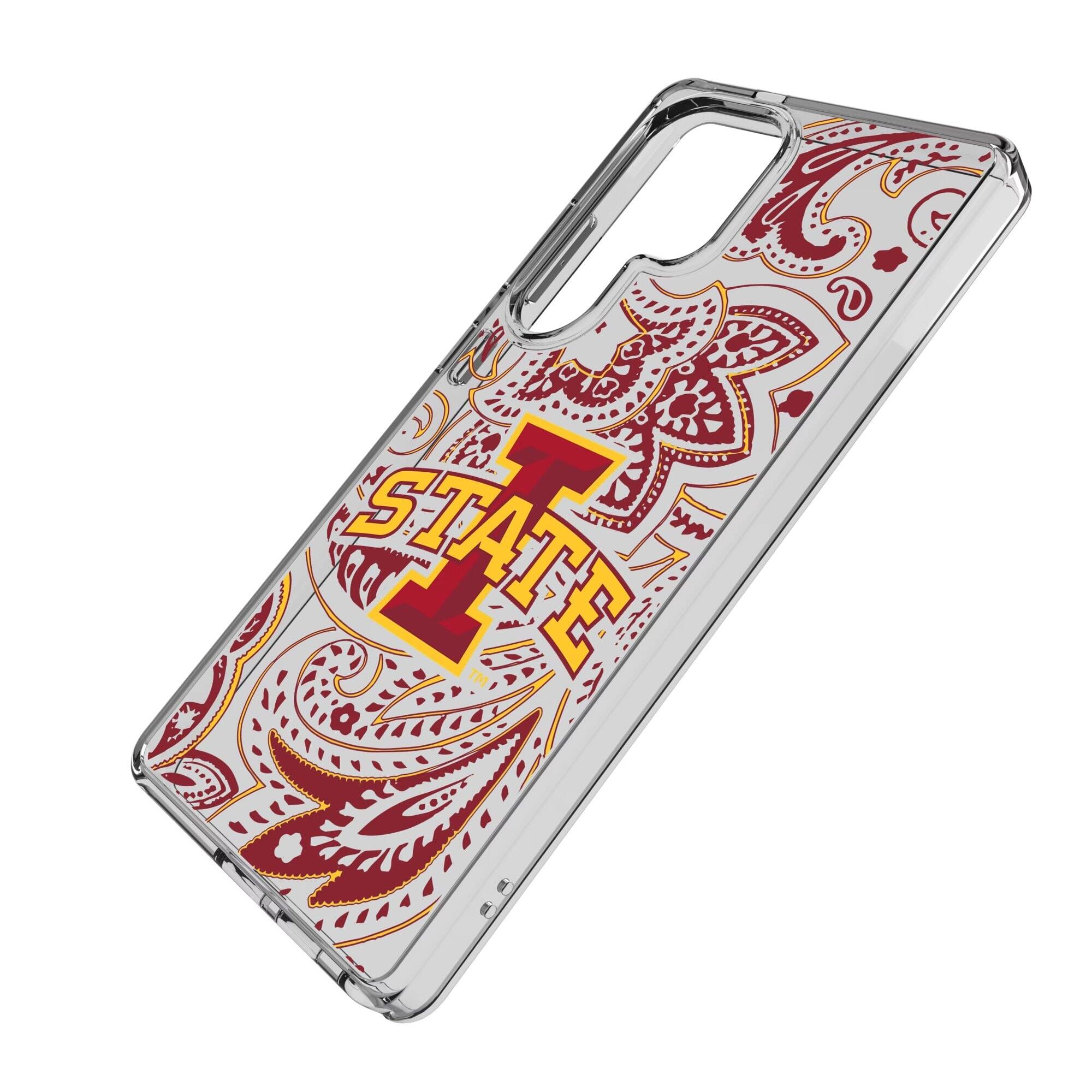 Alt View 1. Keyscaper - Iowa State Cyclones Paisley Galaxy Clear Case - S24 Ultra - Multicolor.