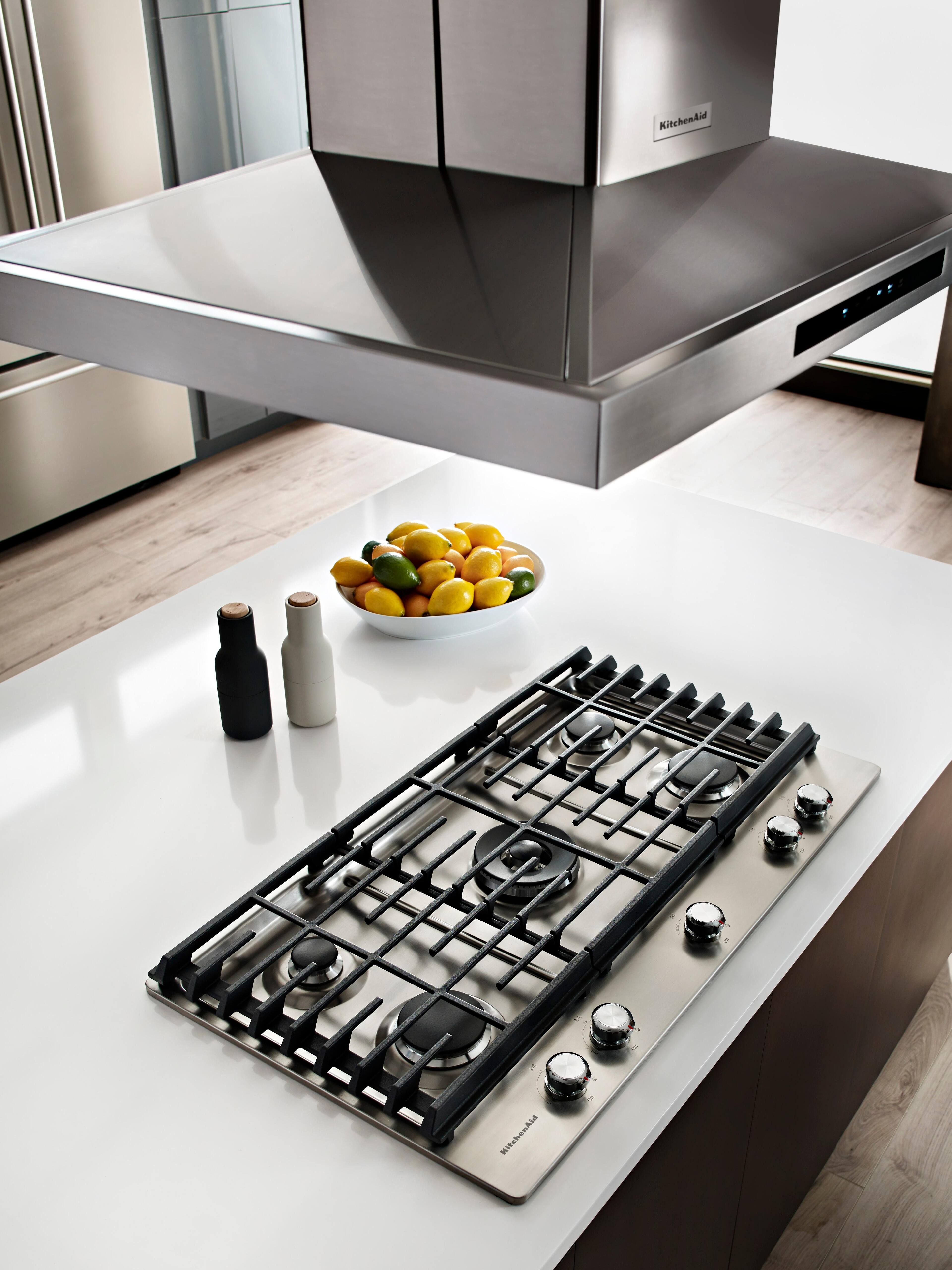 Alt View 12. KitchenAid - 36" Built-In Gas Cooktop - Stainless steel.