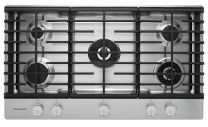 KitchenAid - 36" Built-In Gas Cooktop - Stainless steel - Front_Zoom
