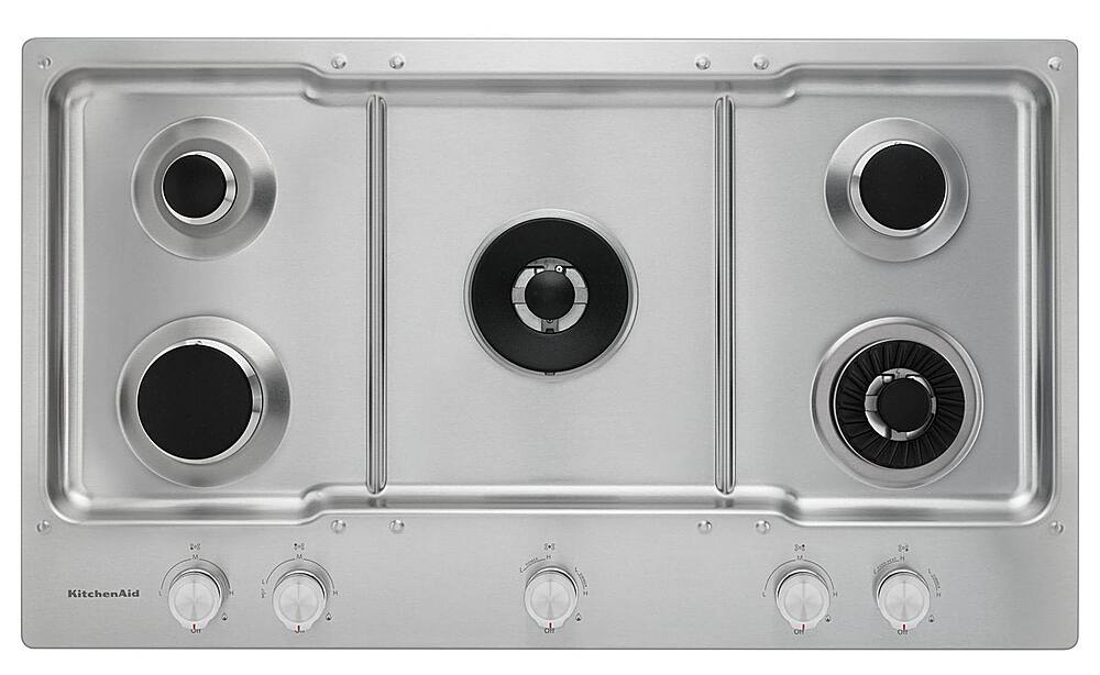 Alt View 12. KitchenAid - 36" Built-In Gas Cooktop - Stainless steel.