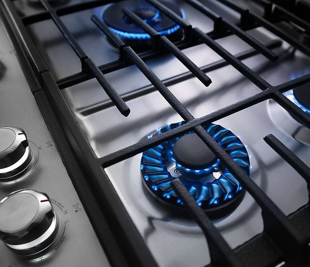 Alt View 15. KitchenAid - 36" Built-In Gas Cooktop - Stainless steel.