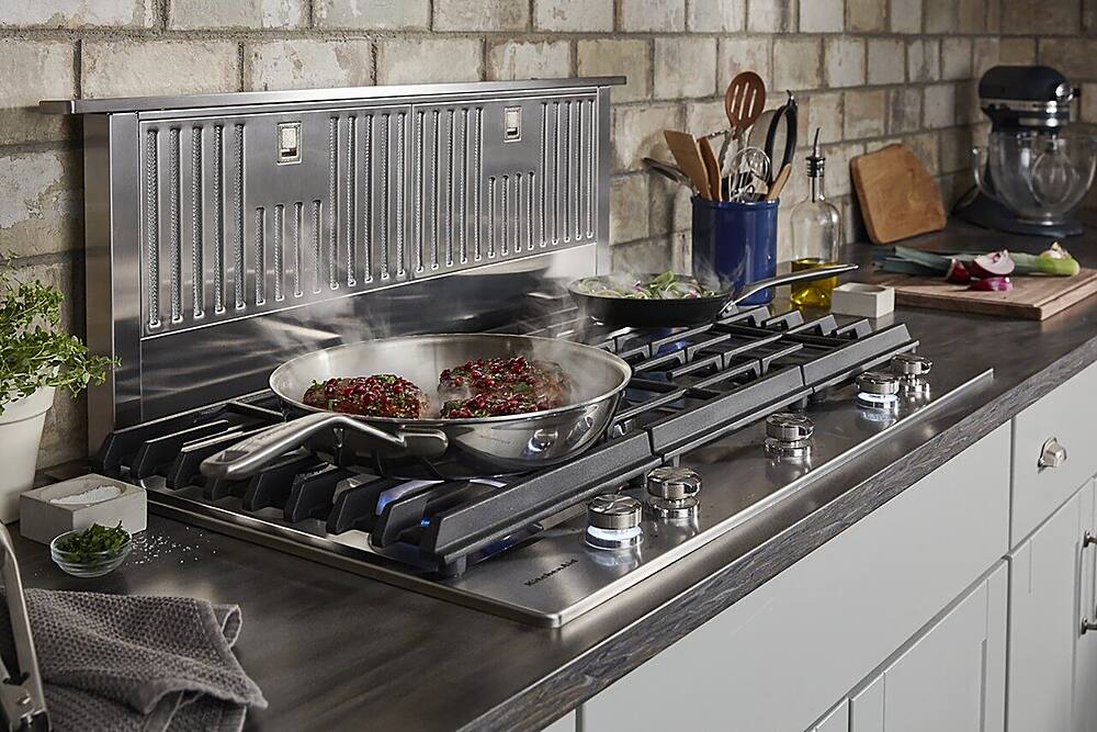 Alt View 26. KitchenAid - 36" Built-In Gas Cooktop - Stainless steel.