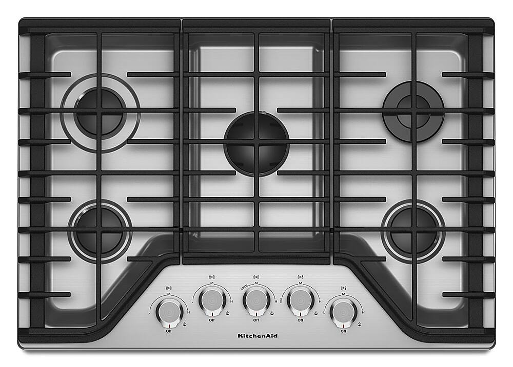 Alt View 12. KitchenAid - 30" Built-In Gas Cooktop - Stainless steel.
