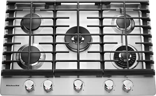 KitchenAid - 30" Built-In Gas Cooktop - Stainless Steel - Larger Front