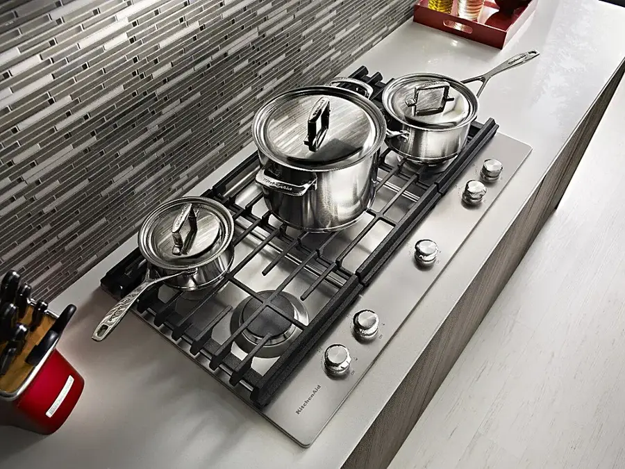 Alt View 15. KitchenAid - 30" Built-In Gas Cooktop - Stainless steel.