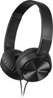 Sony - Noise-Canceling Wired On-Ear Headphones - Black - Front_Zoom