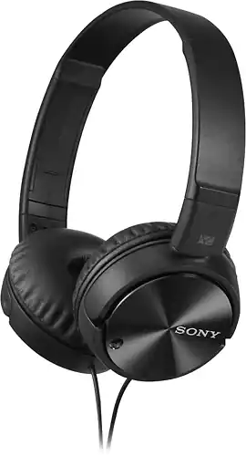 Sony Noise Canceling Wired On Ear Headphones Black MDRZX110NC B Best Buy