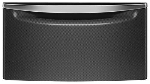 Front. Whirlpool - Laundry 123 Washer/Dryer Laundry Pedestal with Storage Drawer - Black Diamond.