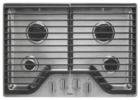 Whirlpool - 30" Built-In Gas Cooktop - Stainless steel - Front_Zoom