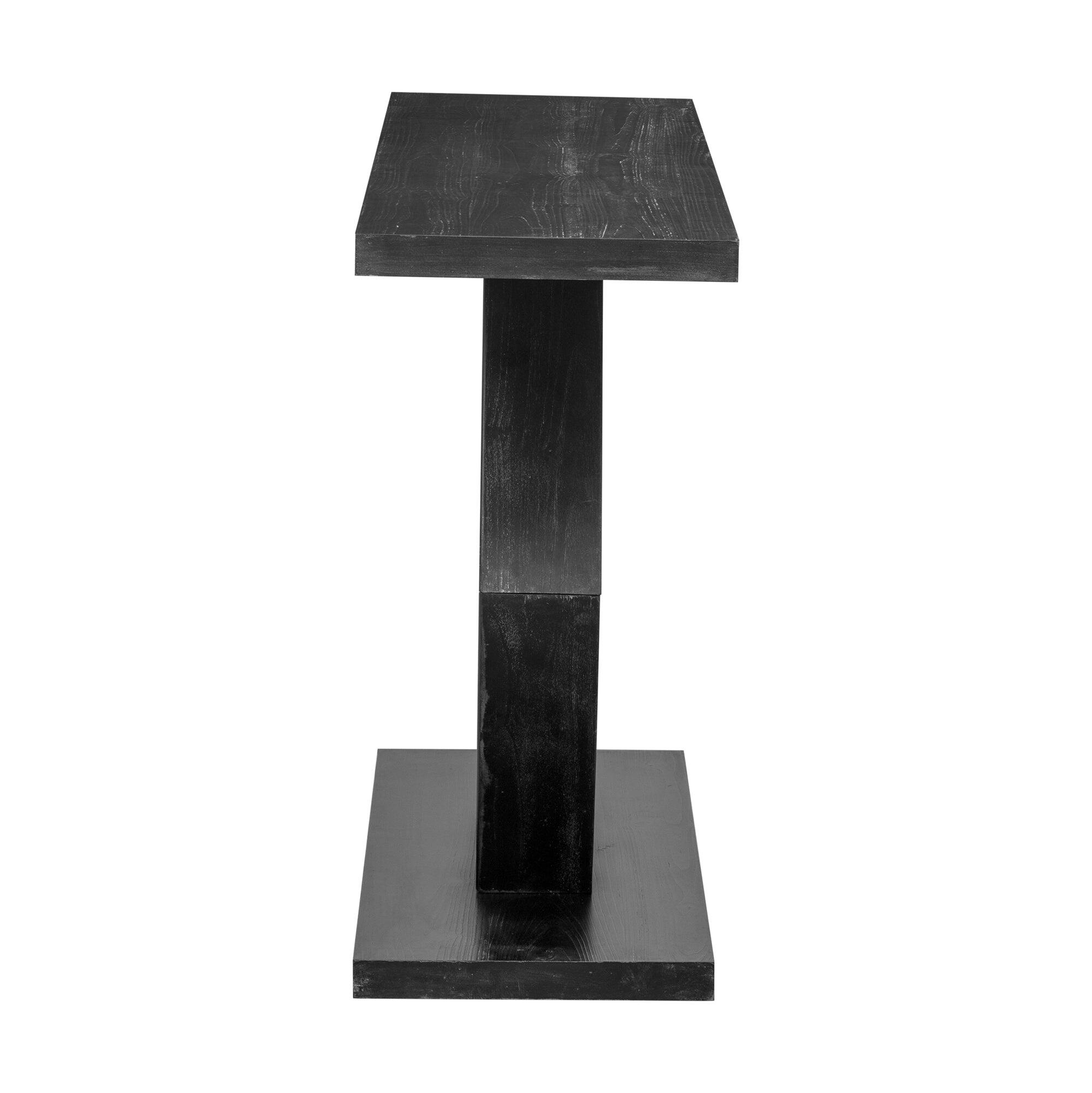 Alt View 4. Boyel Living - Modern Hexagon Entryway Table with Hollow Hexagon Leg Structure and Wood Finish in Black - Black.