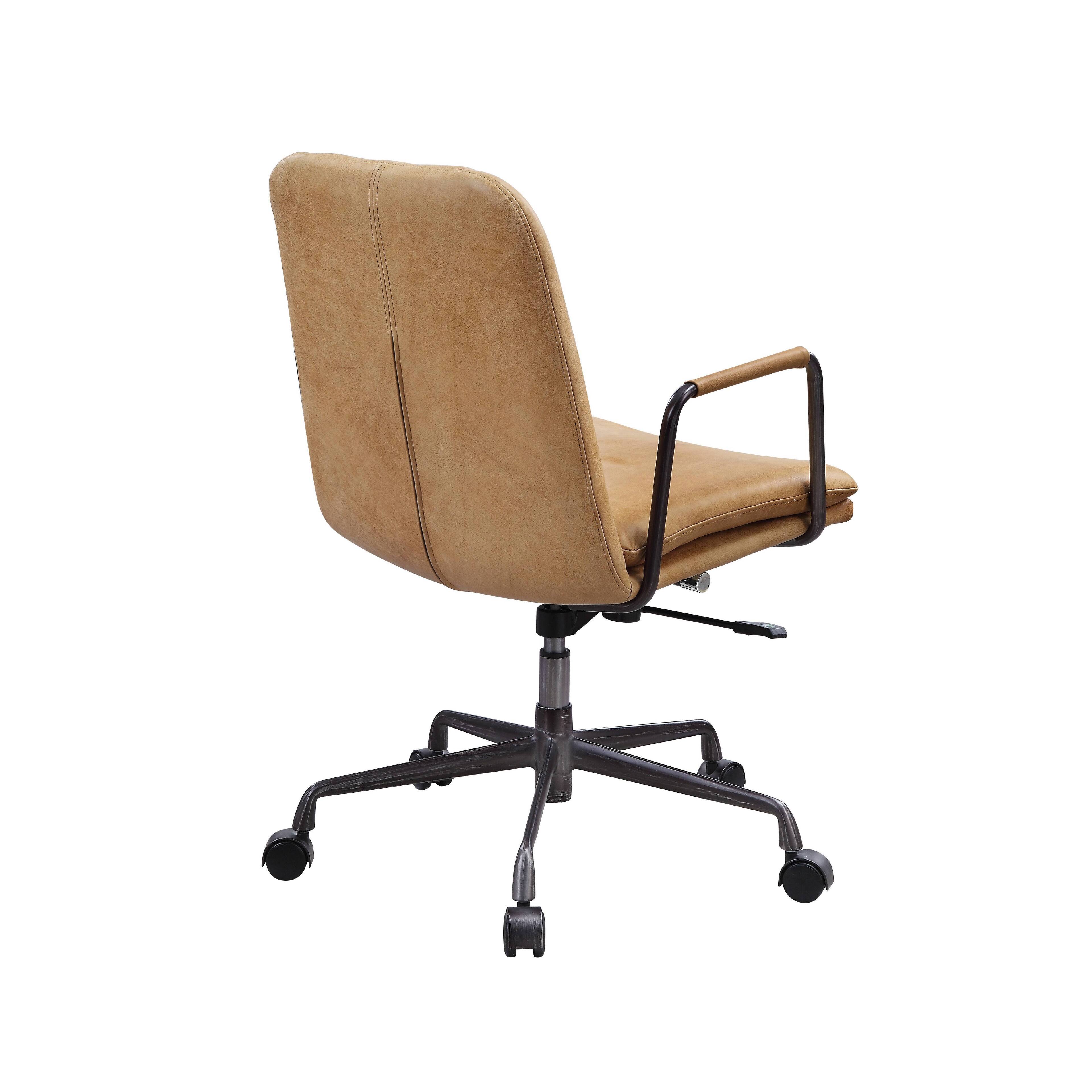 Alt View 4. Spaco - Spaco 360 Degree Swivel Executive Office Chair, Adjustable Height, Top Grain Leather, Casters and Comfort, Office Home - Brown.