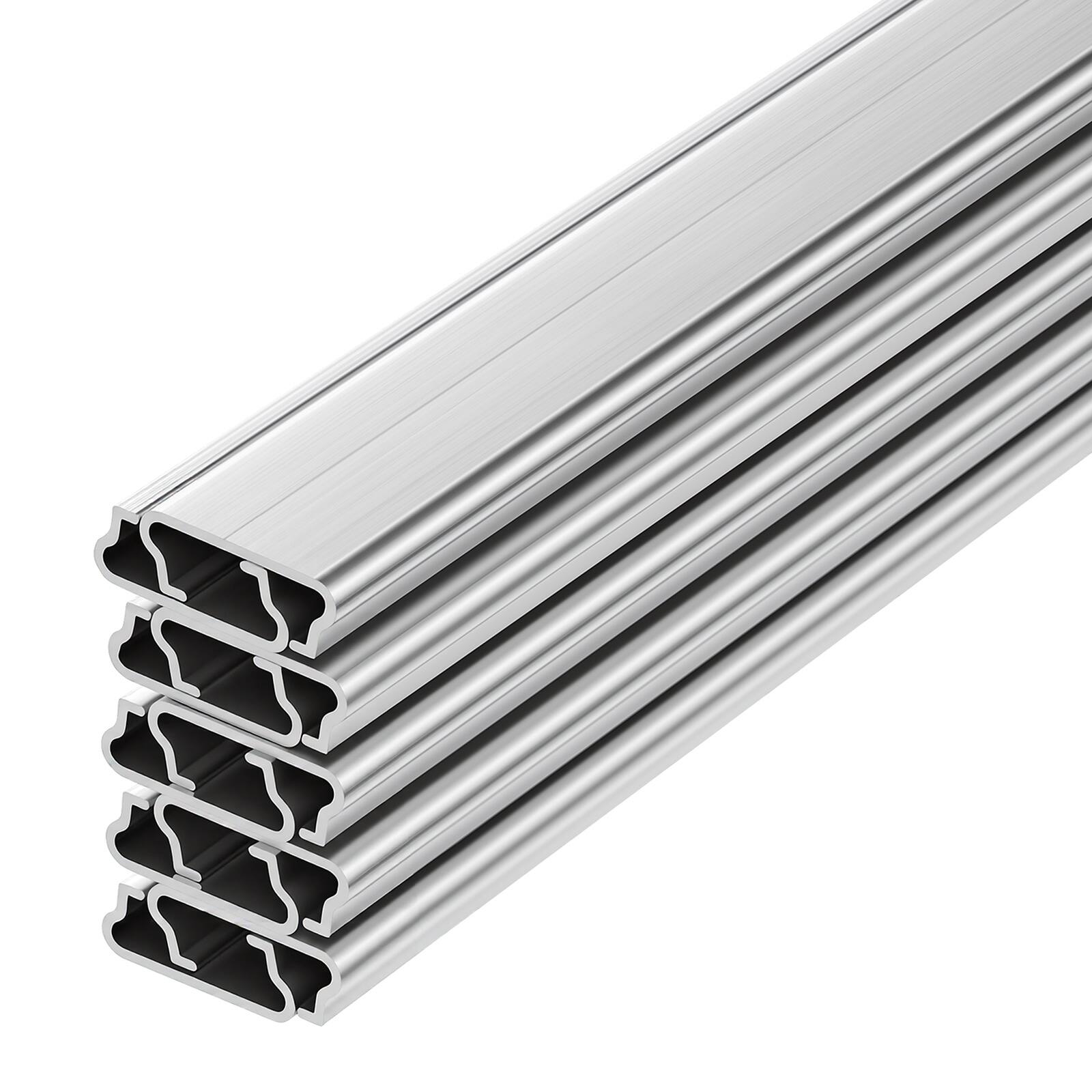 Alt View 5. VEVOR - Greenhouse Spring Wire and Lock Channel, 10 Packs 6.56 ft PVC-Coated Wiggle Wire & Aluminum Alloy Channel Bundle Kit - Silver.