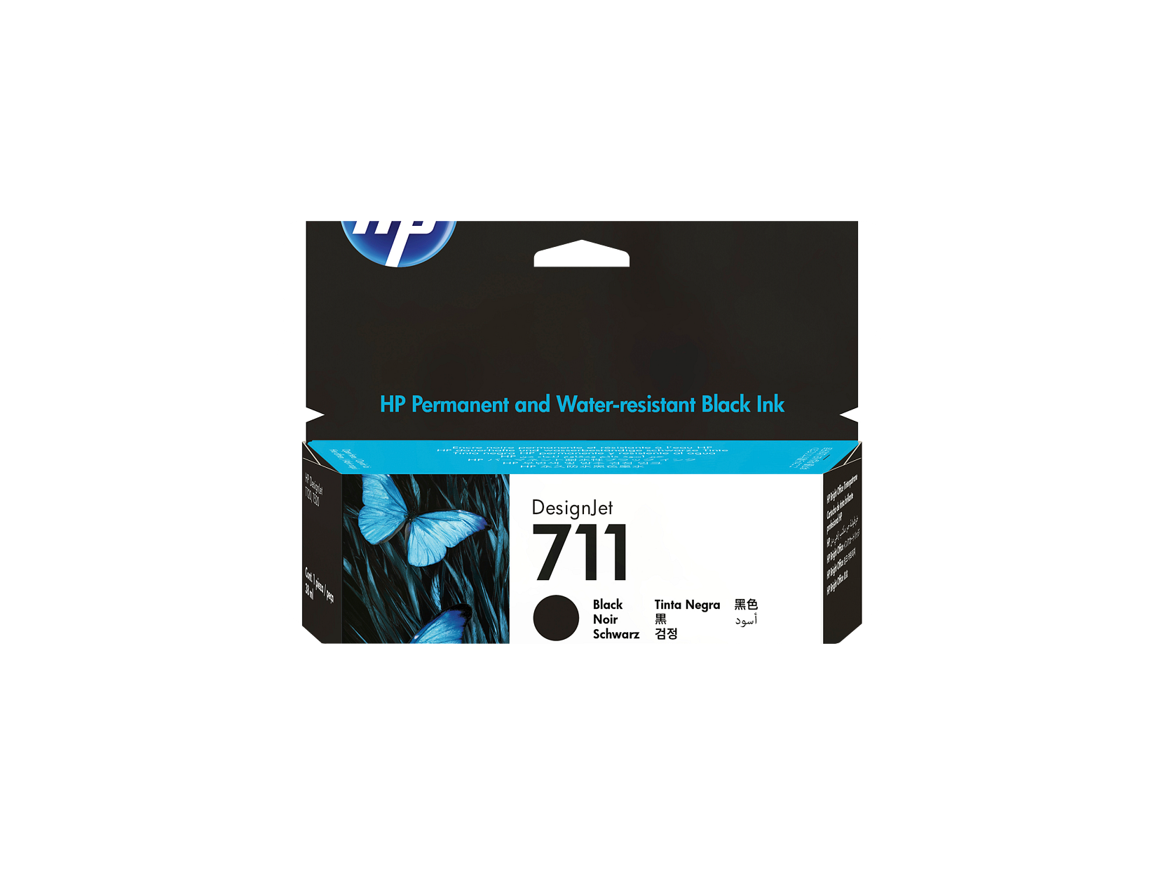 HP - 711 38-ml Black DesignJet Ink Cartridge, CZ129A