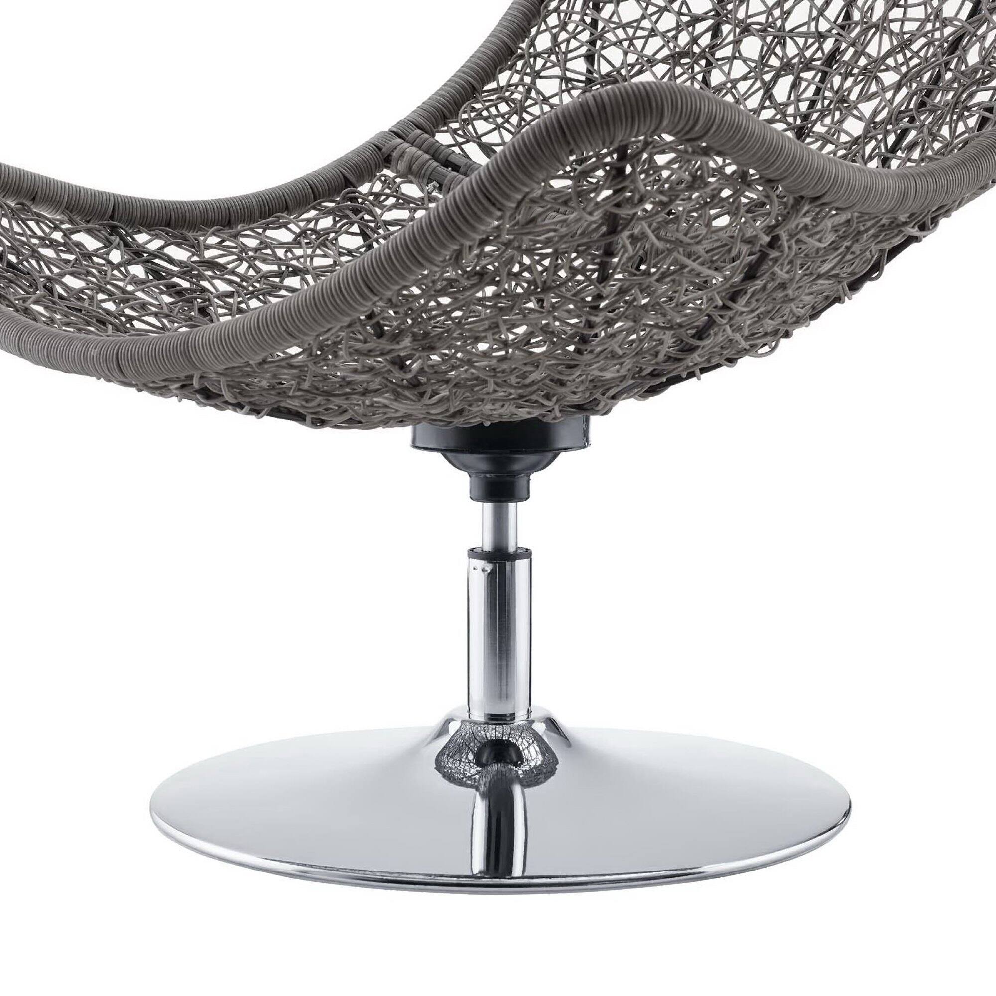 Alt View 2. Modway - Brighton Wicker Rattan Outdoor Patio Swivel Lounge Chair by Modway - Light Gray White.