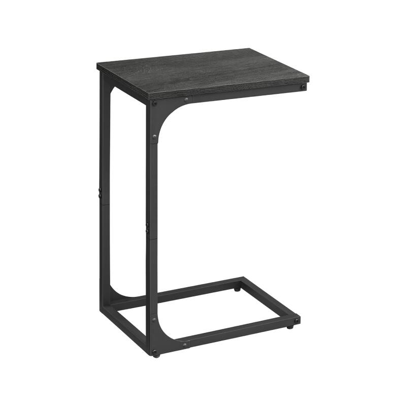 Front. Cleave Techs Inc - Modern C-Shaped Side Table - Black.