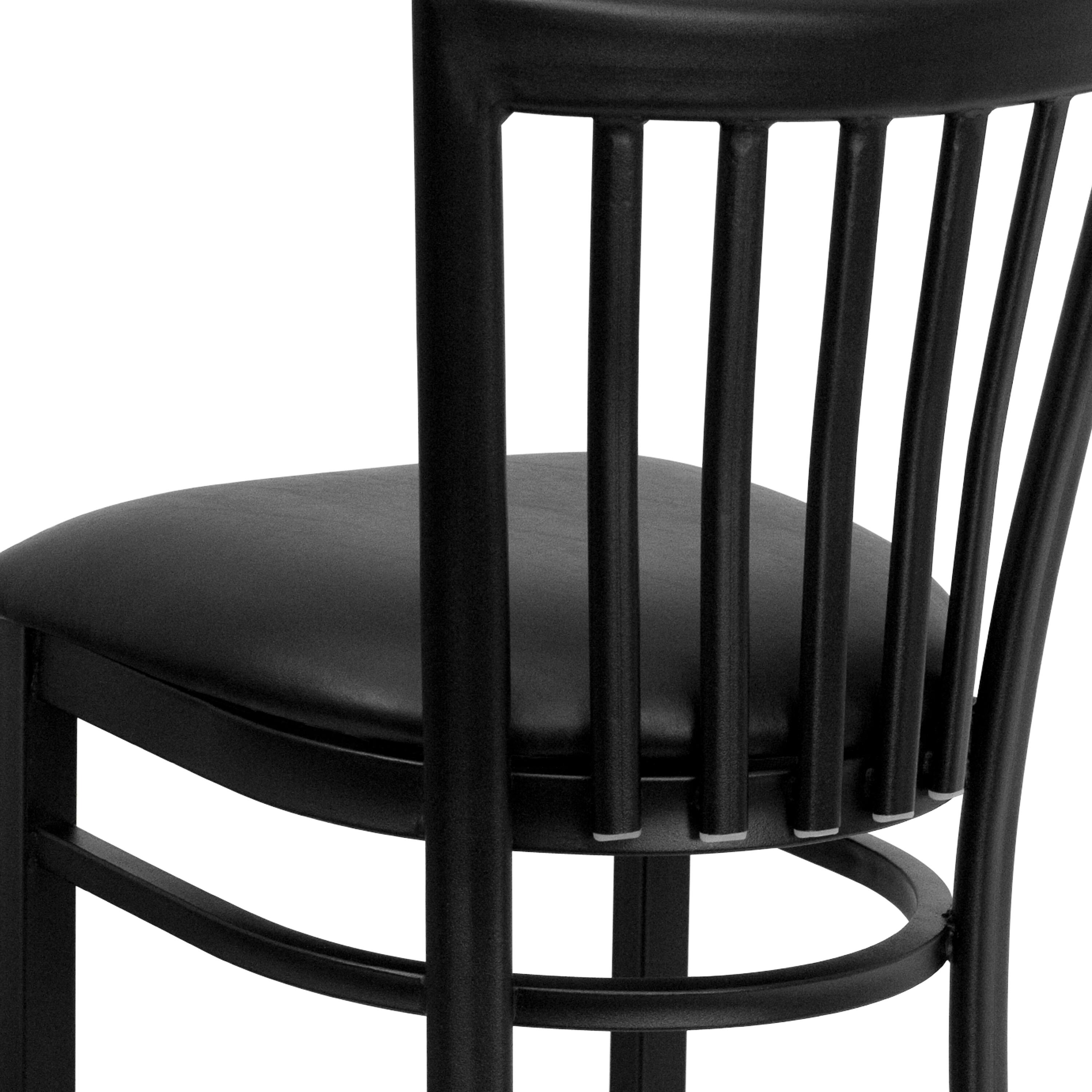 Alt View 9. Emma + Oliver - School House Back Metal Restaurant Dining Barstool - Black Vinyl Seat/Black Metal Frame.