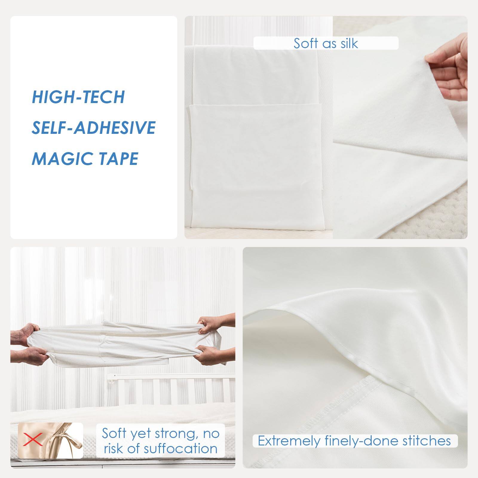 **HIGH-TECH SELF-ADHESIVE MAGIC TAPE**

- Soft as silk
- Soft yet strong, no risk of suffocation
- Extremely finely-done stitches